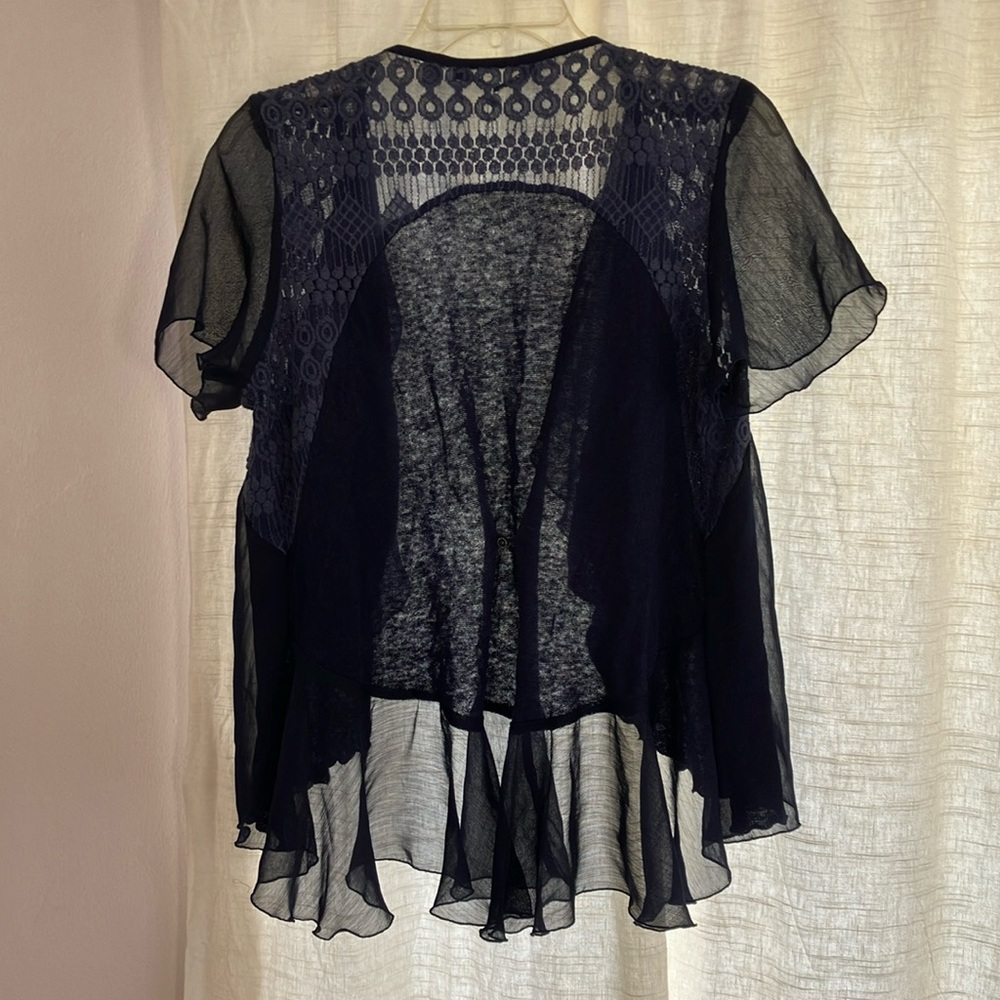 Anthropologie Lacy Linen Cardigan Duster Sweater